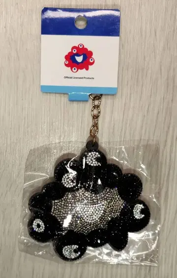 오사카 만박 블랙 큐빅 미야쿠미야쿠 마스코트 키링 반짝반짝