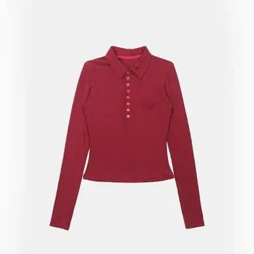 Badblood 빨간색 긴팔 피케 셔츠 Bad 자수