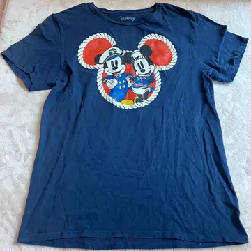 미국 빈티지 의류 디즈니 미키마우스 미니 마우스 마린 패턴 T셔츠 M