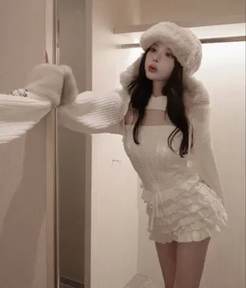 darich 프릴 니트 콤비네존