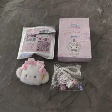 산리오 화이트 프릴 시리즈 헤어 클립 스트랩 쿠로미 코기뮨