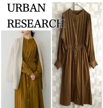 극미품 URBAN RESEARCH 와레센 개더 슬리브 원피스 긴팔