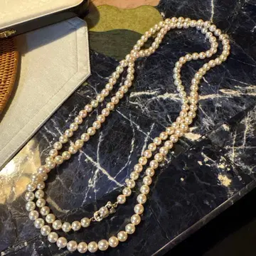 화이트 펄 이중 목걸이