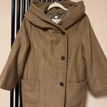 ROPE 후드 부착 베이지 피코트