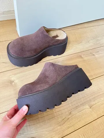 통굽 소가죽 사보 샌들 스웨이드 가을/겨울 235