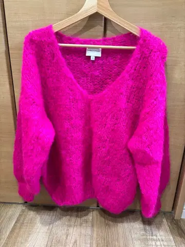 AMERICANDREAMS 모헤어 V넥 니트 핑크