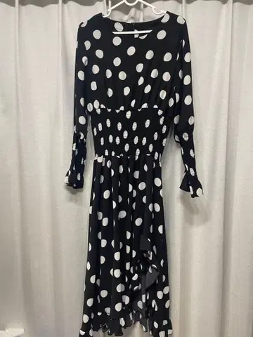 도트 무늬 롱 원피스