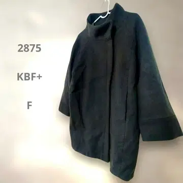 KBF+ KBF 프론트 지퍼 코트 카키 하이넥 코트 F