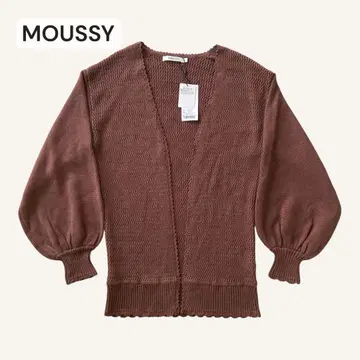 moussy 마우지 가디건 긴팔 무지 코튼 같은 원단 벨트 미사용