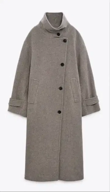 ZARA 울 롱 코트 [ S ] 오버 사이즈 스탠드 카라 코트