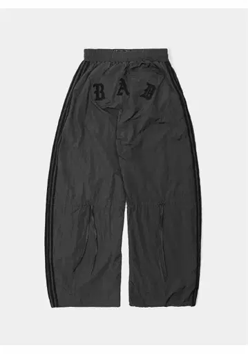 Badblood 다크 그레이 와이드 팬츠 로고 포함