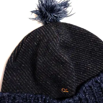 45R 빈티지 45rpm 인디고 자카드 데님 니트 캡