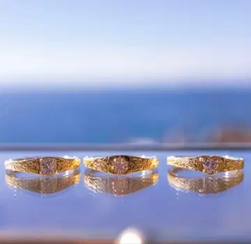 핑크 골드 하트 반지