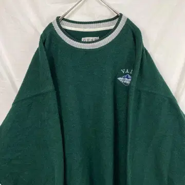 90s 00s vail 플리스 풀오버 자수 그린