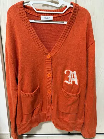 ACLENT 오렌지 V넥 가디건