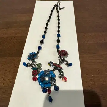 ANNA SUI 컬러풀한 꽃과 새의 목걸이