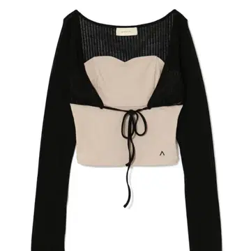 andmary Lona 리본 탑스 블랙