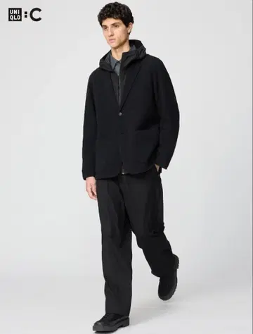 이지 와이드 테이퍼드 팬츠 BLACK, M