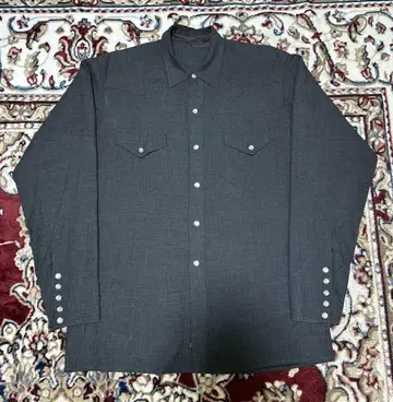 [used] 50s 웨스턴 셔츠 레이온 블랙 빈티지