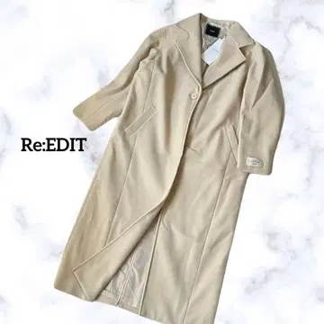 미사용 새상품 ] Re:EDIT 리디 페이크 울 롱 체스터 코트