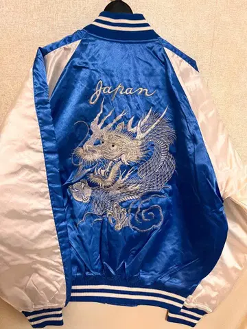 [새상품] 드래곤 자수 스카잔 파랑 LL