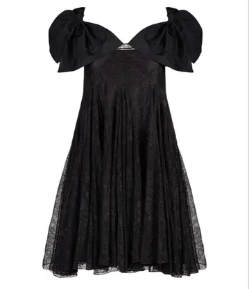 [택 포함 새상품] NINA RICCI 벨벳 스트랩 레이스 미니 드레스