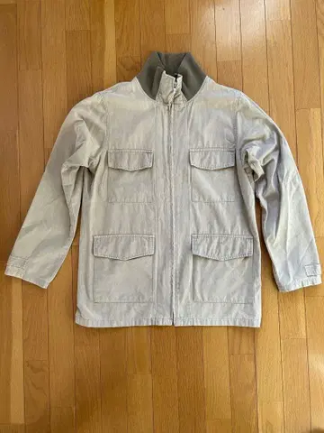 베이지 코튼 밀리터리 자켓