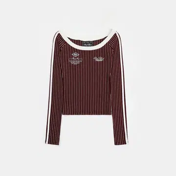 Bad Blood 버건디 스트라이프 T셔츠