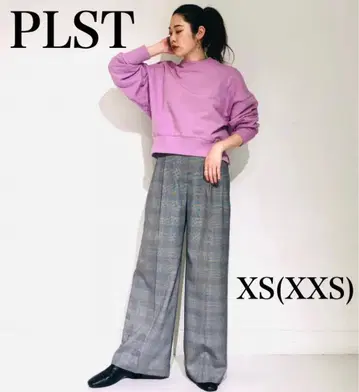 PLST 울 블렌드 개버 와이드 팬츠