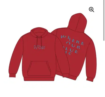 키타니 타츠야 'WHERE OUR BLUE IS' 후드티 아카 XL