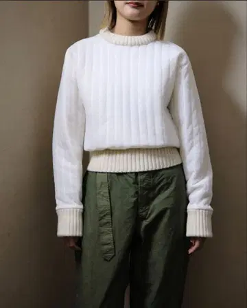 fumikauchida 후미카우치다 퀼팅 풀오버 리브