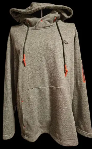 새상품급 Lacoste 후드 부착 그레이 후드티 폴리에스테르 100