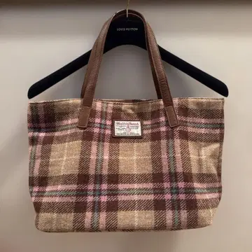 해리스 트위드 체크 무늬 토트 해리스 트위드 애프터눈 티