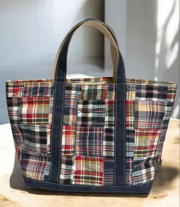 L.L.Bean 패치워크 마드라스 체크 토트백