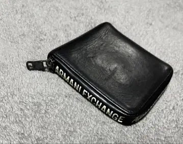 Armani Exchange 블랙 가죽 접이식 지갑