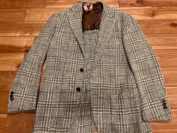 Brilla 더블 브레스트 체크 자켓