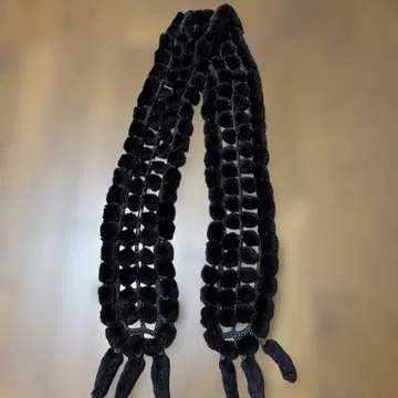 블랙 꽁지 모자 롱 머플러