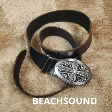 BEACH SOUND 버클 블랙 가죽 벨트 헤이세이 빈티지