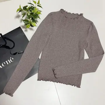 르네 리브 니트 울 니트 나미나미 36 모카 그레이지