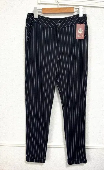 새상품 Clear-K 네이비 스트라이프 슬림핏 팬츠 L