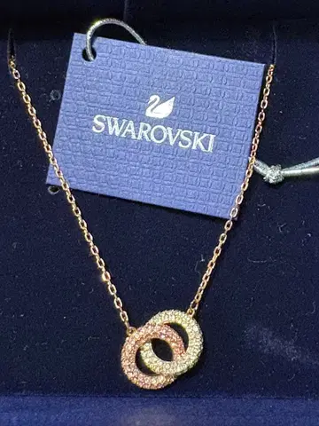 Swarovski 더블 링 영원의 사랑 크리스탈 목걸이