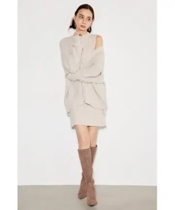 가디건 미니 세트 니트 원피스