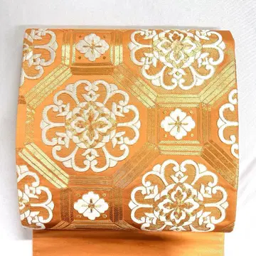 미착용 후쿠로 오비 자수 금 자수 화문 촉강문 금실 기모노 오비 033k