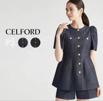 CELFORD 페플럼 하프 슬리브 자켓