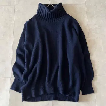 Spick&Span 울 캐시미어 터틀넥 니트 네이비 F