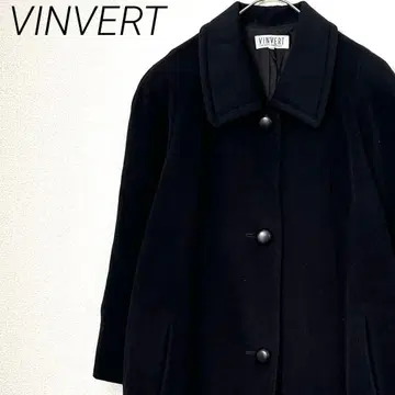 VINVERT 롱 코트 모 100% 포켓 심플 안감 부착 빅