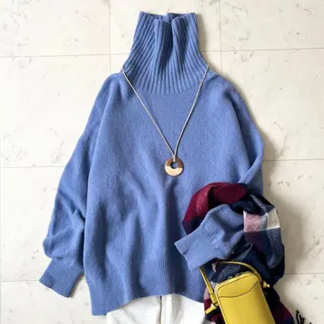 새상품급 스픽 앤 스팬 캐시미어 혼방 일본제 홀가먼트 니트 F