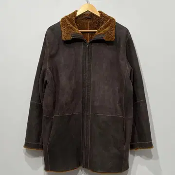 새상품급 WIND ARMOR 무스탕 양가죽 레더 코트 자켓 XL