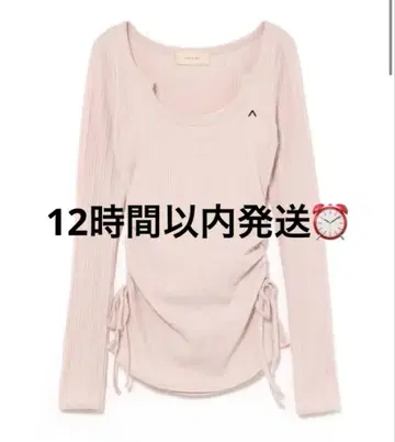 andmary Lala shirring ribbon tops pink