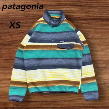 파타고니아 신틸라 스냅T 보더 무늬 XS 그린 계열
